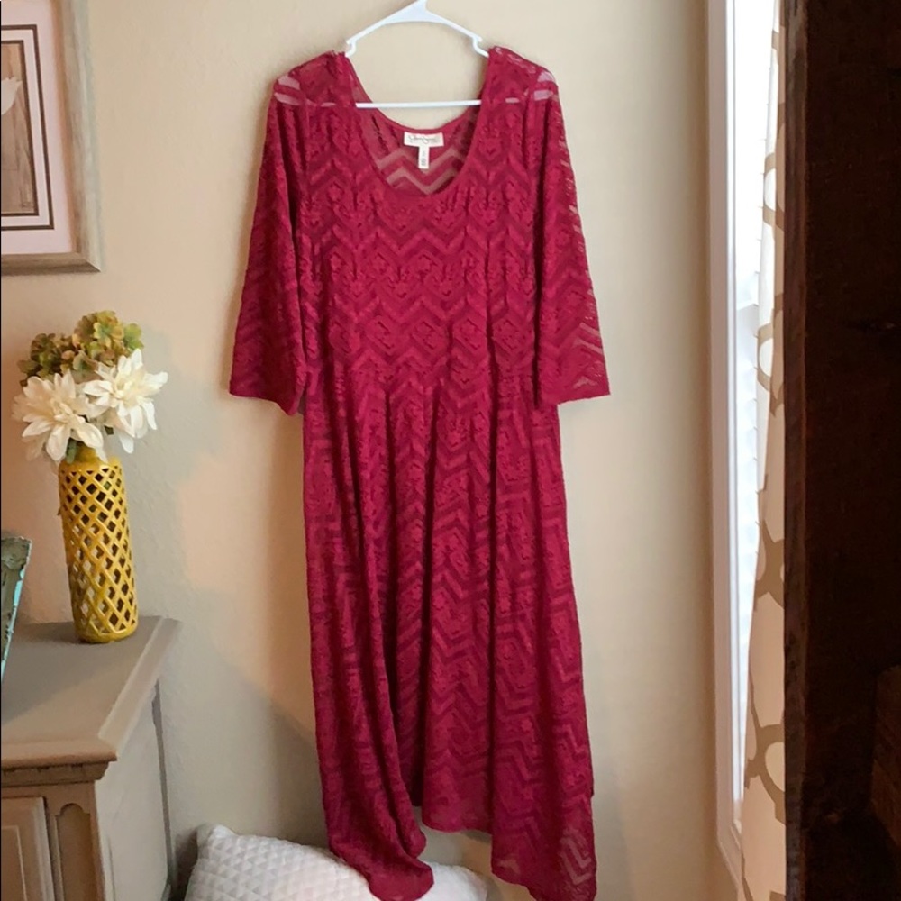 Pink Jessica Simpson Maternity lace dress.